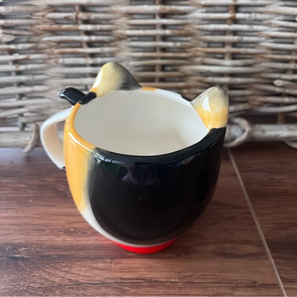 West Elm Calico Cat face coffee/tea ceramic mug